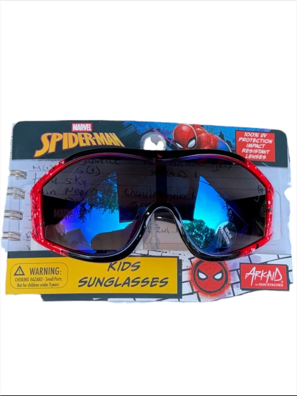 Marvel Spider-Man Kids Sports Wrap Sunglasses Red Paint Splatter